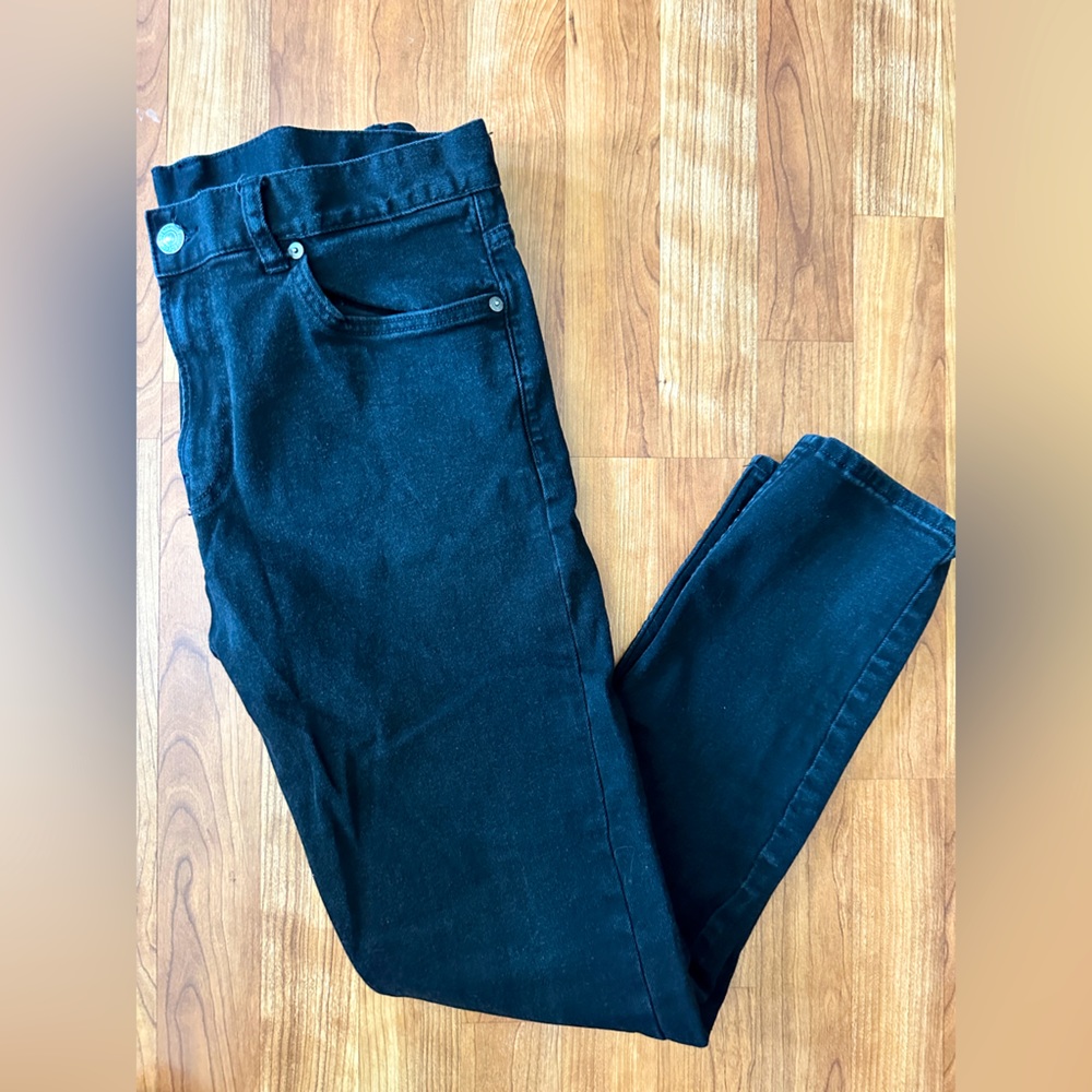 Men's Black Washed Skinny Jeans